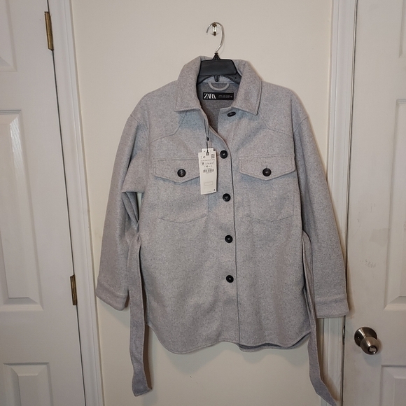 ZARA soft belted overshirt - Picture 8 of 10